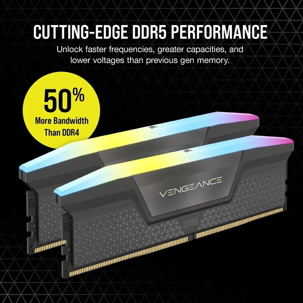 זיכרון למחשב נייח Corsair Vengeance RGB 2CH326030BZK 2×16 DDR5 6000MHz