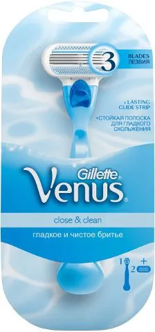 סכין גילוח רב פעמי Gillette Venus Smooth לנשים שלוש להבים + ידית – כולל 2 סכינים