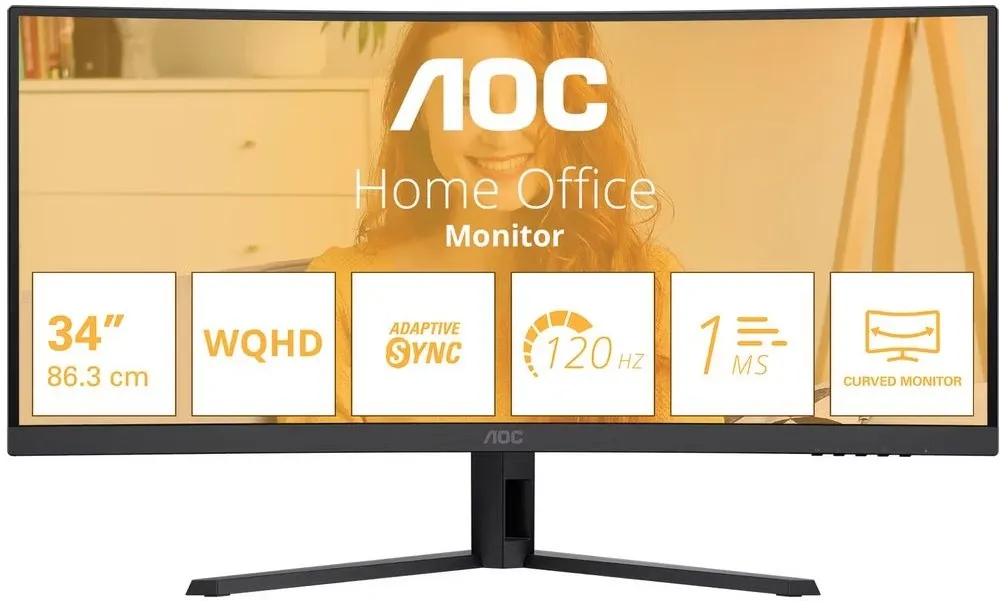 מסך מחשב קעור AOC CU34B3E 34" 120Hz WQHD