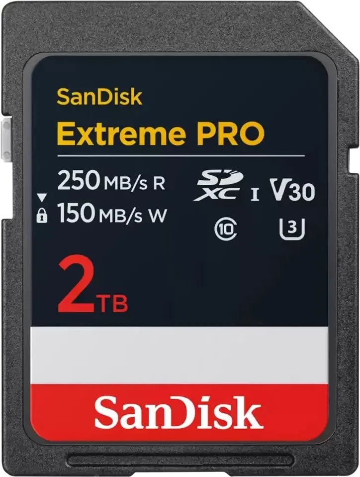 כרטיס זיכרון Sandisk Extreme Pro 2TB 250MB/s SDXC SDSDXXD-2T00-GN4IN