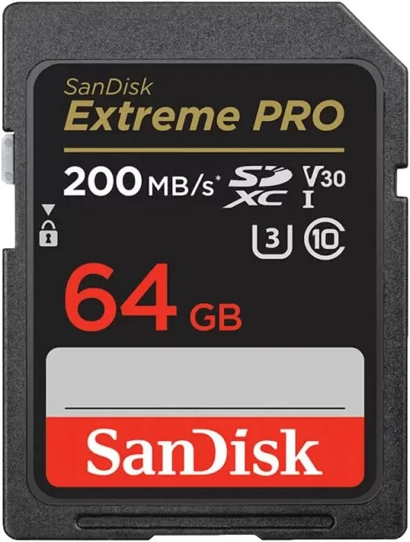 כרטיס זיכרון Sandisk Extreme Pro 64GB 200Mb/s SDSDXXU-064G-GN4IN