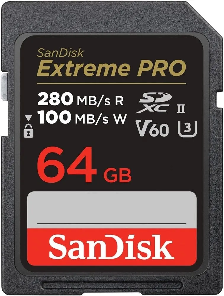 כרטיס זיכרון Sandisk Extreme Pro 64GB 280MB/s SDXC SDSDXEP-064G-GN4IN