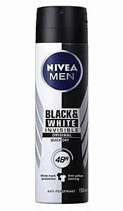 דאודורנט ספריי לגבר Nivea Black & White Invisible בנפח 150 מ"ל