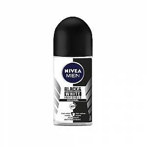 דאודורנט רול לגבר Nivea Black & White Invisible בנפח 50 מ"ל