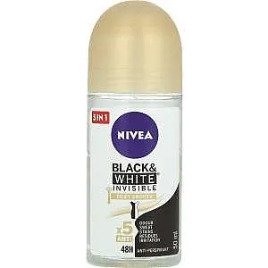 דאודורנט רול לאישה Nivea Black & White Silky Smooth בנפח 50 מ"ל