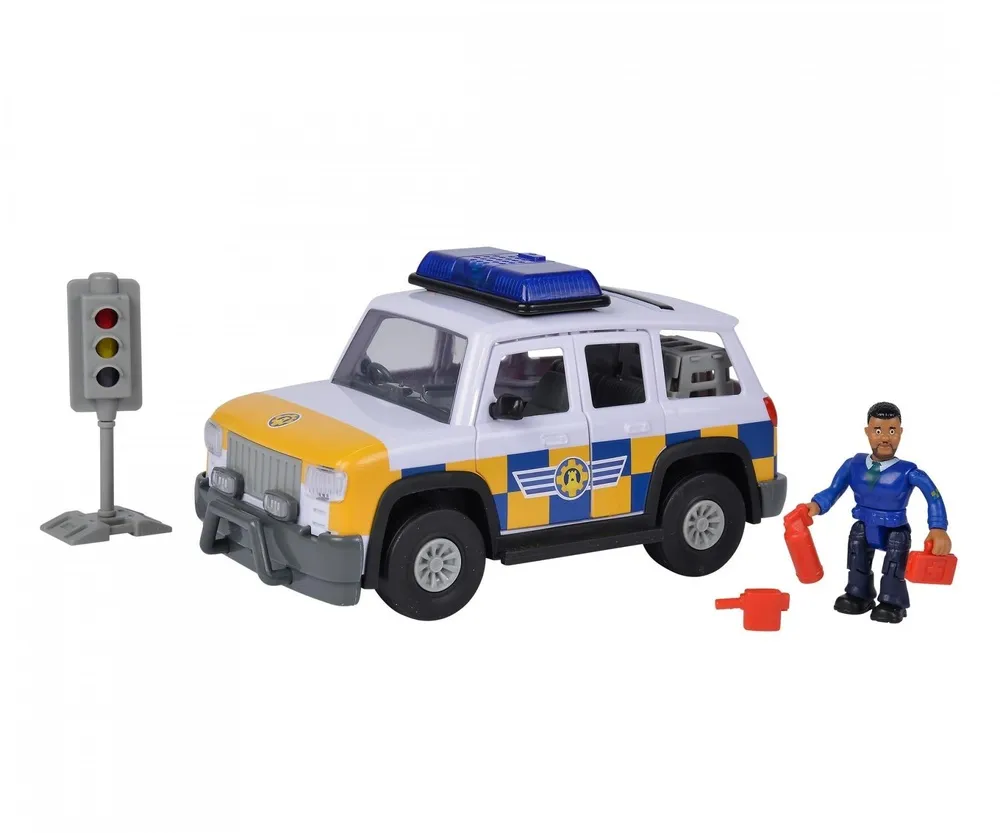 סמי הכבאי – רכב משטרתי 4X4 עם דמות משחק ורמזור – מבית Simba