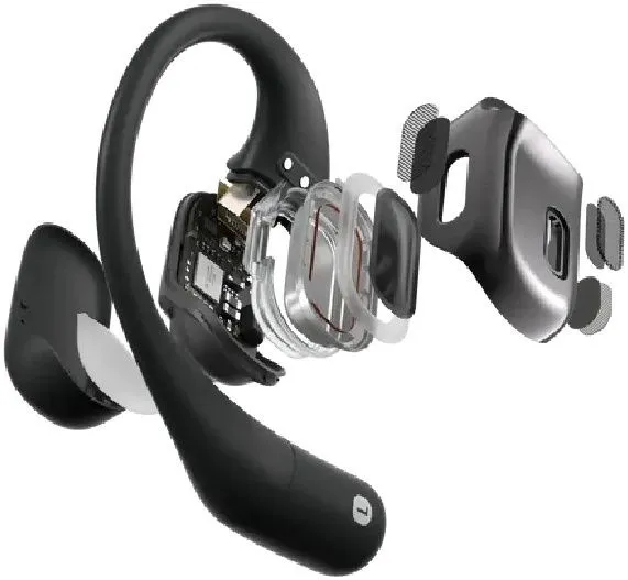 אוזניות עצם אלחוטיות Shokz OpenFit Open-Ear בצבע שחור