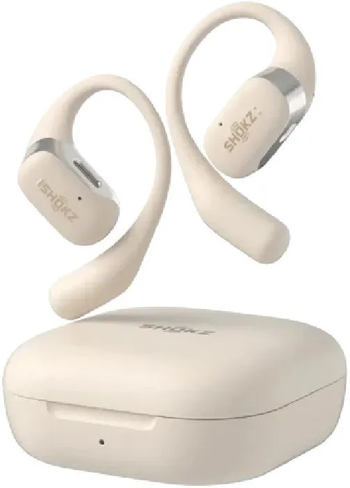 אוזניות ספורט אוזן פתוחה אלחוטיות Shokz OpenFit Open-Ear בצבע בז'