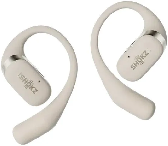 אוזניות ספורט אוזן פתוחה אלחוטיות Shokz OpenFit Open-Ear בצבע בז'