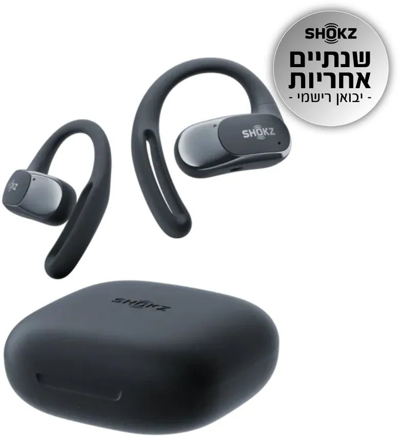 אוזניות עצם אלחוטיות Shokz OpenFit Air בצבע שחור