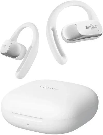 אוזניות ספורט אוזן פתוחה אלחוטיות Shokz OpenFit Air בצבע לבן