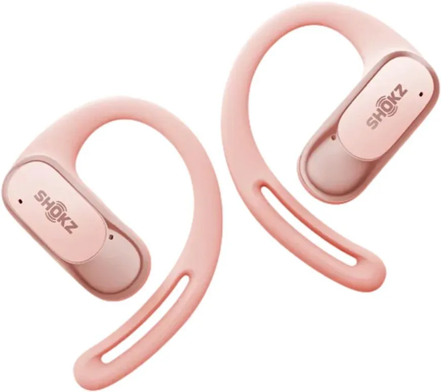 אוזניות ספורט אוזן פתוחה אלחוטיות Shokz OpenFit Air בצבע ורוד