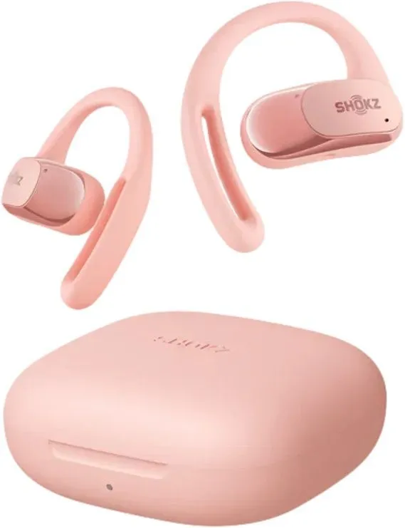 אוזניות ספורט אוזן פתוחה אלחוטיות Shokz OpenFit Air בצבע ורוד