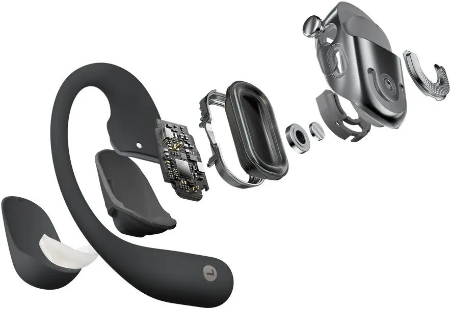 אוזניות עצם אלחוטיות Shokz OpenFit 2 בצבע שחור