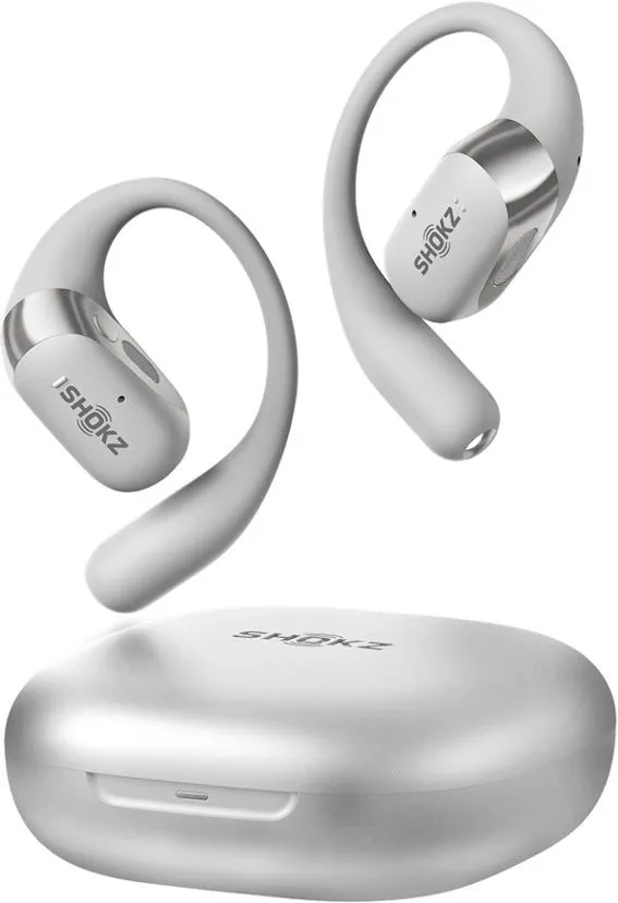 אוזניות ספורט אוזן פתוחה אלחוטיות Shokz OpenFit 2 בצבע אפור