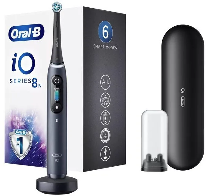 מברשת שיניים חשמלית נטענת Oral-B iO Series 8 – צבע שחור Onyx