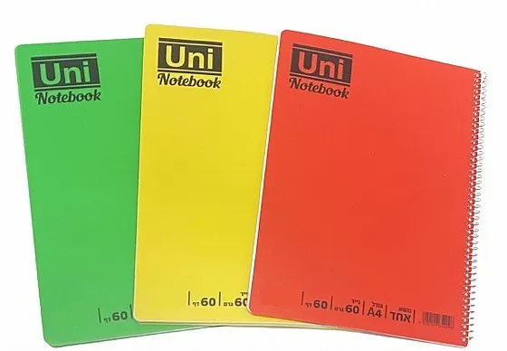 מארז שלוש מחברות ספירלה נושא אחד 60 דף – משבצות – Uni