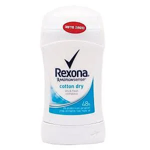 דאודורנט סטיק לאישה Rexona Cotton Dry בנפח 50 מ"ל