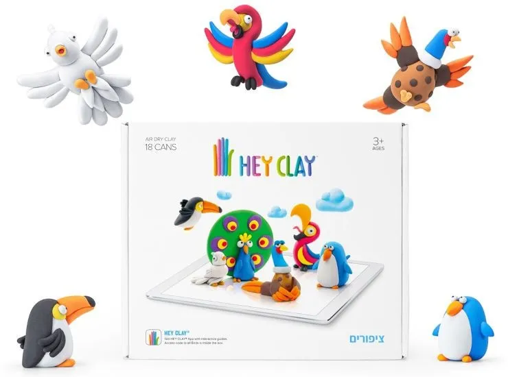 ערכת עיצוב בחימר – סט ציפורים – מבית Hey Clay