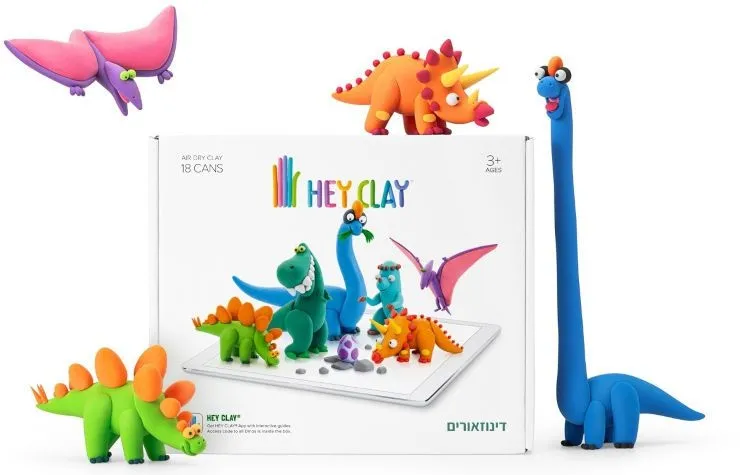 ערכת עיצוב בחימר – סט דינוזאורים – מבית Hey Clay