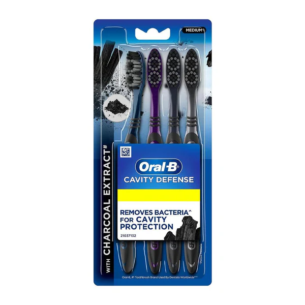רביעיית מברשות שיניים סיבי פחם סופט מבית Oral-B