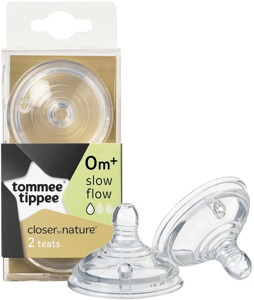 זוג פטמות זרימה איטית Closer To Nature – שלב 1 – מבית Tommee Tippee
