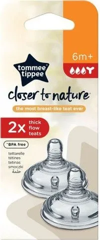 זוג פטמות למזון סמיך Closer To Nature – מבית Tommee Tippee