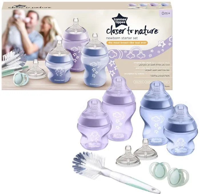 סט בקבוקי האכלה לניובורן Closer To Nature – סגולה – מבית Tommee Tippee
