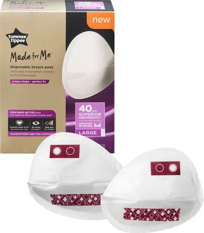 רפידות הנקה 40 יחידות Made For Me – מידה L – מבית Tommee Tippee