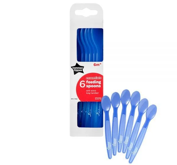 שישיית כפיות מפלסטיק Essentials – ורוד – מבית Tommee Tippee