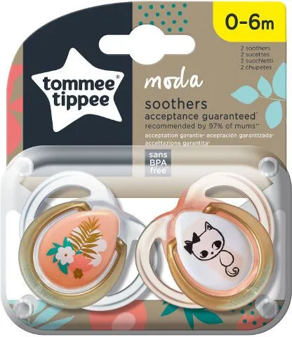 זוג מוצצים 0-6 חודשים Moda – לבנות – מבית Tommee Tippee