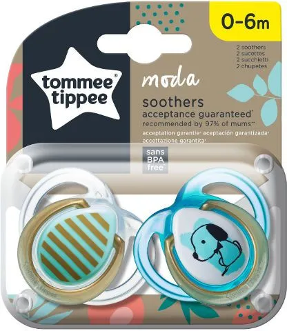 זוג מוצצים 0-6 חודשים Moda – לבנים – מבית Tommee Tippee