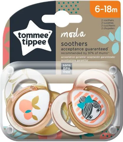 זוג מוצצים 6-18m חודשים Moda – לבנות – מבית Tommee Tippee