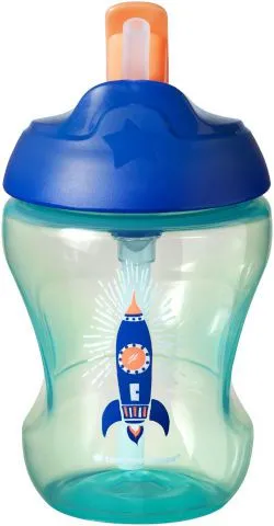 כוס שתייה שסתום עם קשית 230 מ"ל – כחול – מבית Tommee Tippee