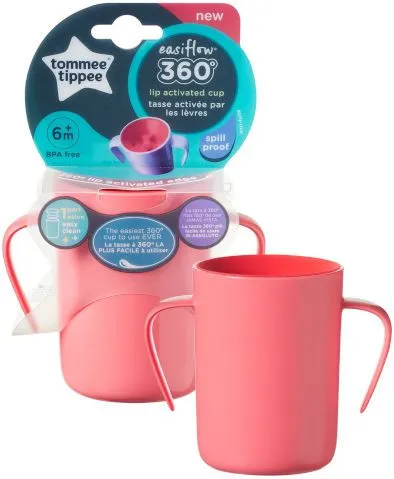כוס אימון 360 מעלות עם ידיות 200 מ"ל Easiflow – אדום – מבית Tommee Tippee