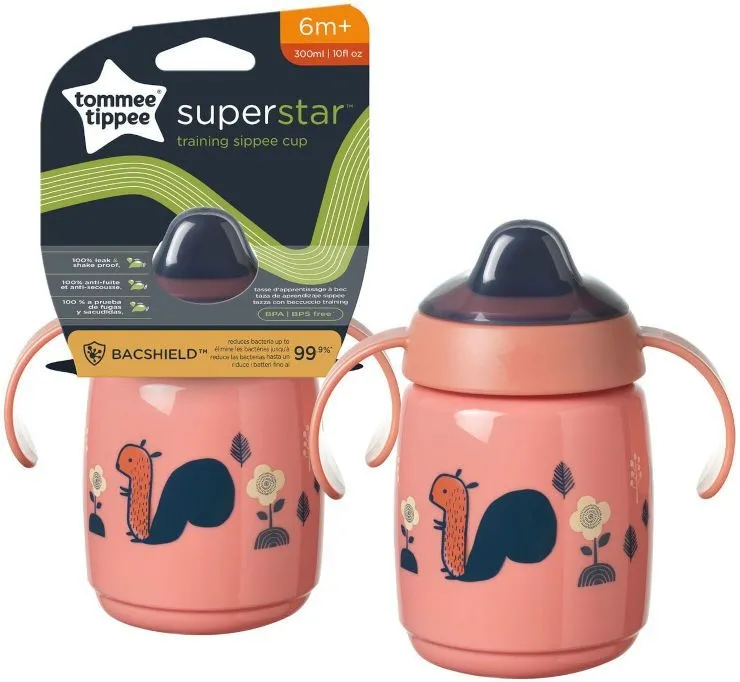 כוס אימון לשתייה 300 מ"ל Superstar – ורוד – מבית Tommee Tippee