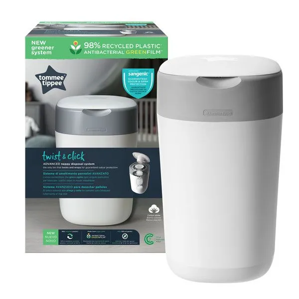 פח מנטרל ריחות לחיתולים Twist and Click – לבן – מבית Tommee Tippee