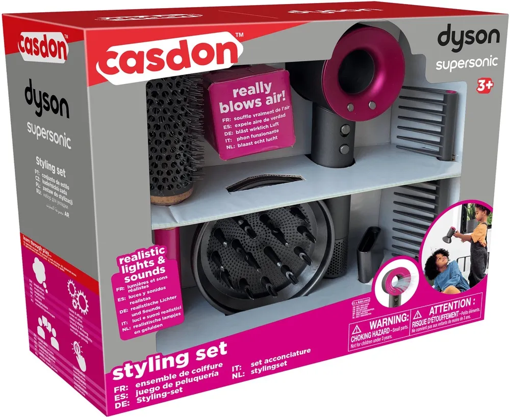 סט צעצוע ייבוש וסירוק לילדים Dyson Supersonic לגילאי 3+ מבית Casdon