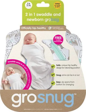 עיטופית 2 ב- 1 לתינוק Gro Snug – אריות ונמרים – מבית Tommee Tippee
