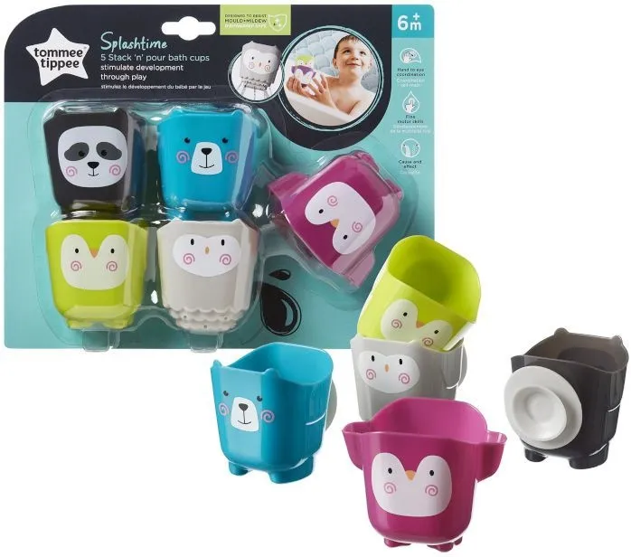 משחק כוסות לאמבטיה Splashtime Stack N Pour – מבית Tommee Tippee