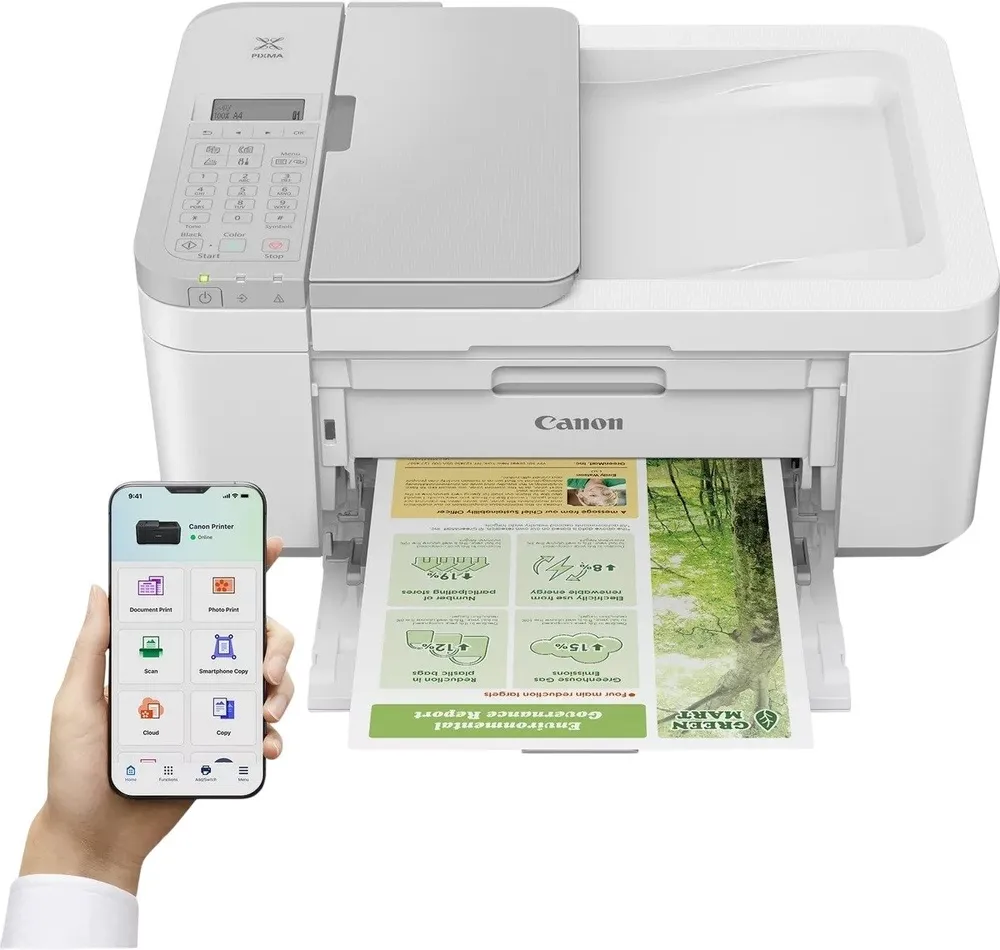 מדפסת הזרקת דיו צבעונית אלחוטית Canon Pixma TR4756i WH