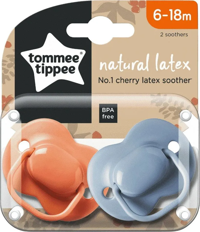 זוג מוצצים 6-18 חודשים Tommee Tippee Natural Latex