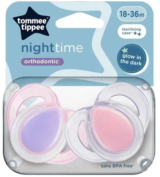 זוג מוצצים 18-36 חודשים Tommee Tippee Nature Night Time