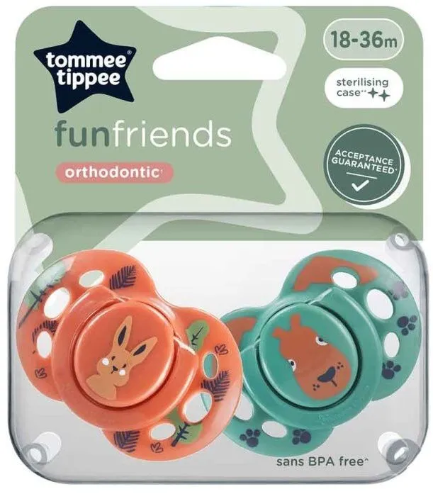 זוג מוצצים 18-36 חודשים Tommee Tippee Fun Friends
