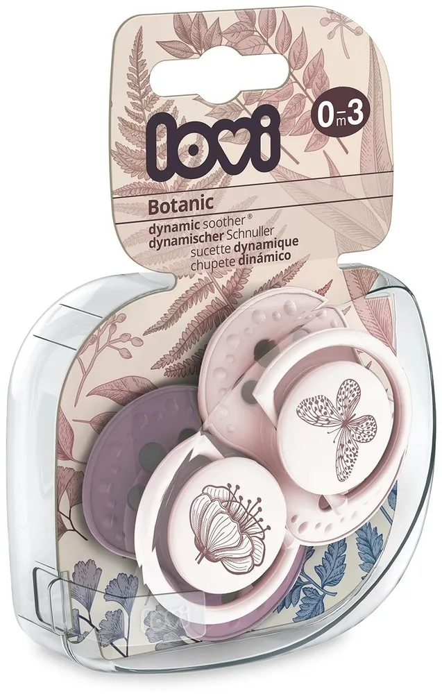 זוג מוצצי סיליקון מהדורת Botanica מבית Lovi – ורוד (0-3 חודשים)