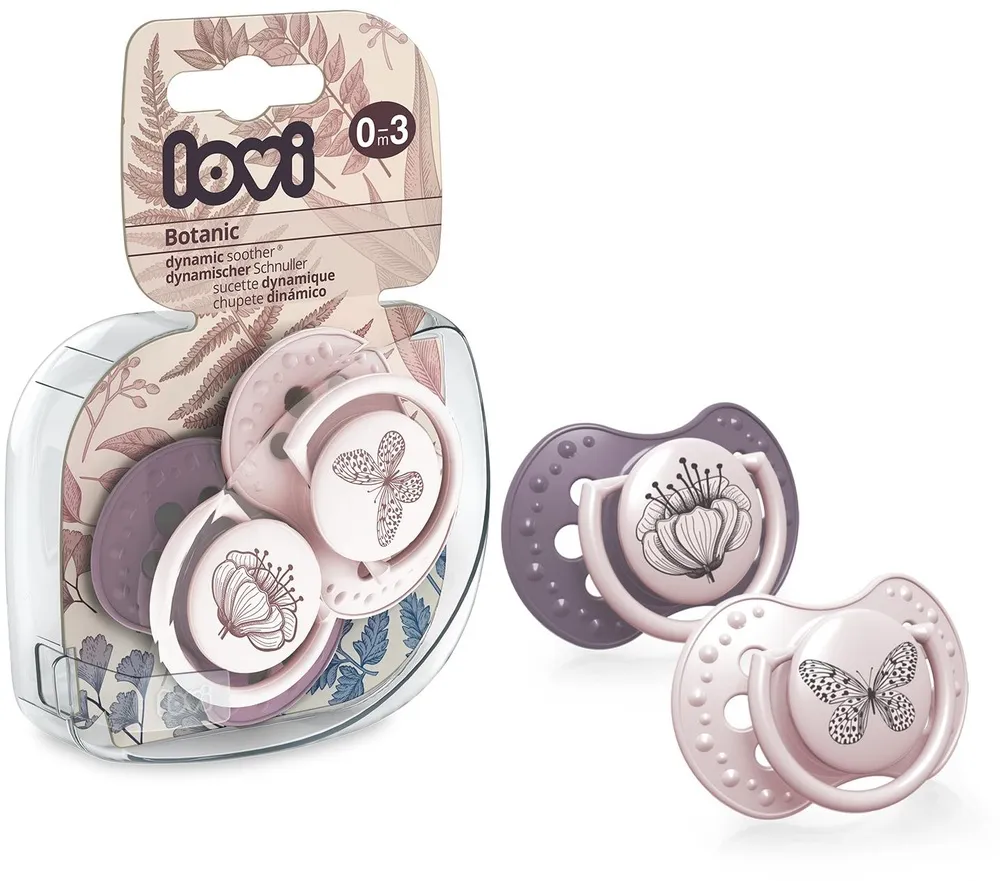 זוג מוצצי סיליקון מהדורת Botanica מבית Lovi – ורוד (0-3 חודשים)