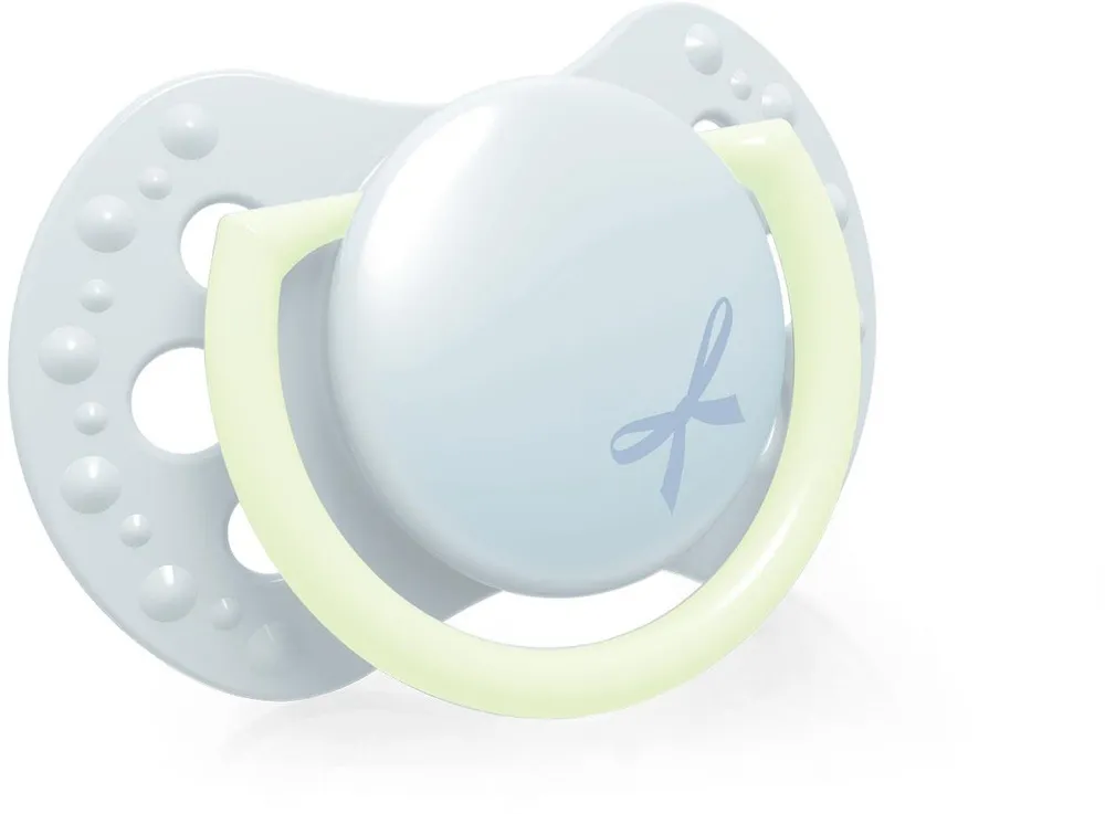 זוג מוצצי סיליקון מהדורת Baby Shower MINI מבית Lovi – כחול (0-2 חודשים)