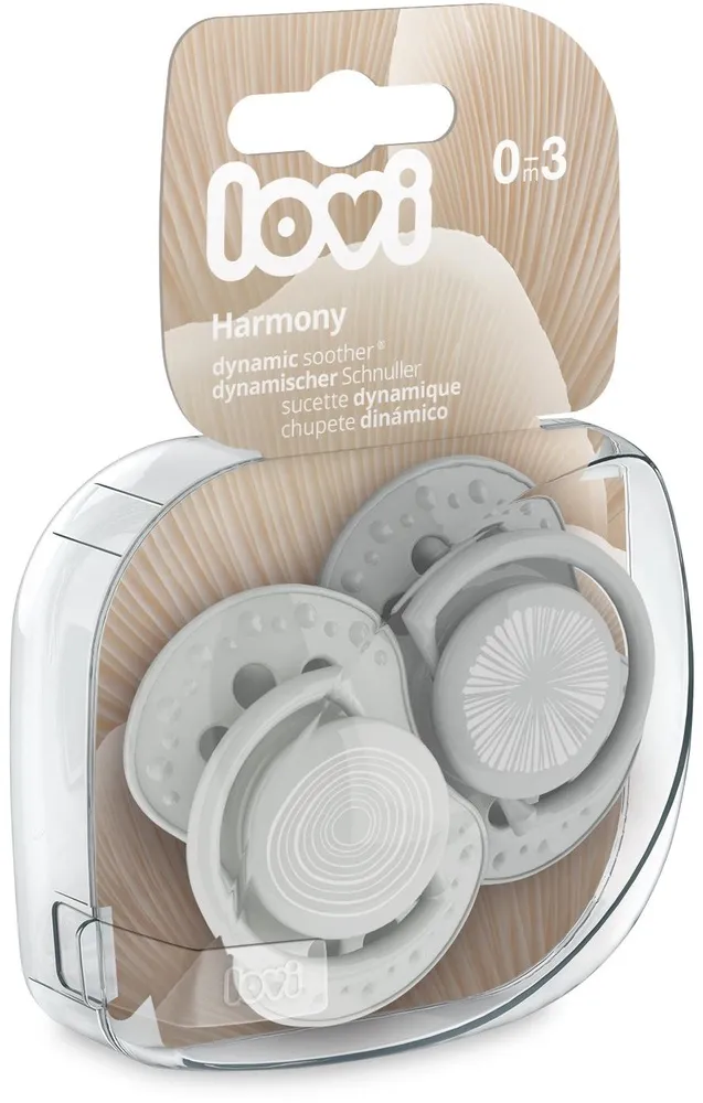 זוג מוצצי סיליקון מהדורת Harmony מבית Lovi – אפור (0-3 חודשים)