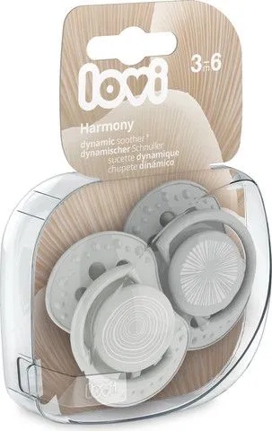 זוג מוצצי סיליקון מהדורת Harmony מבית Lovi – אפור (3-6 חודשים)