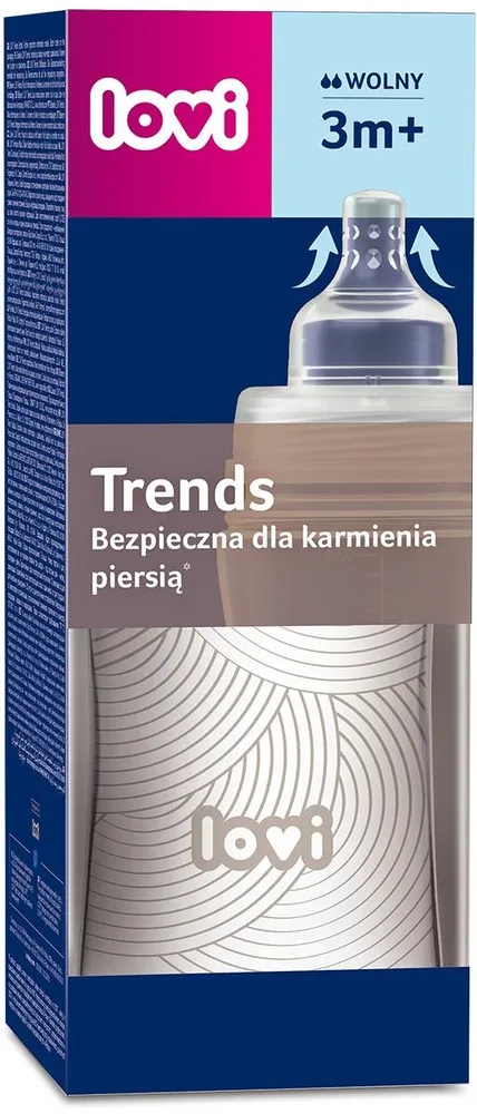 בקבוק האכלה לתינוק Harmony Trends בנפח 250 מ"ל זרימה איטית 3+ – מבית Lovi
